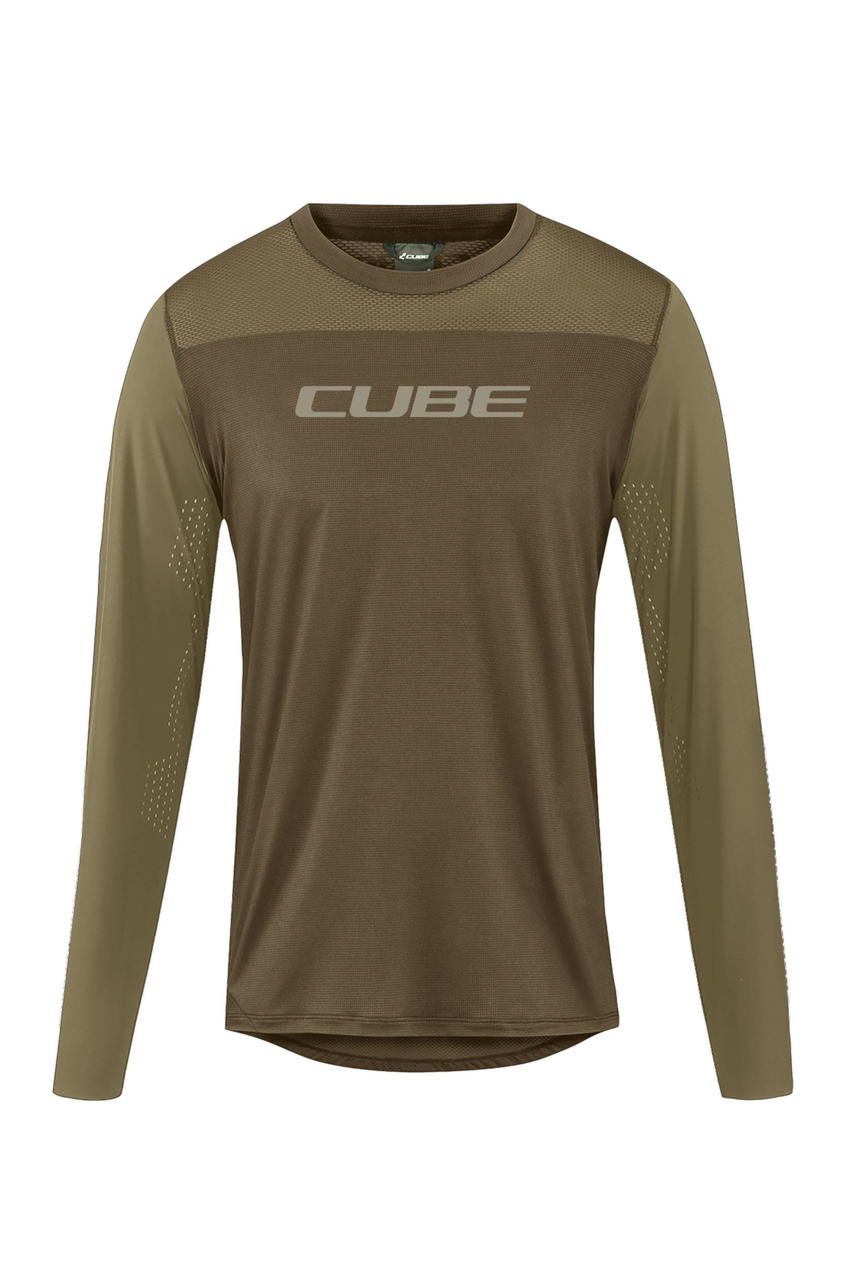 Maillot CUBE PRO TM L/S de cuello redondo y tacto suave para mtb